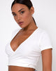 Afbeelding van Bria Wrap Top in Rib Ivoor