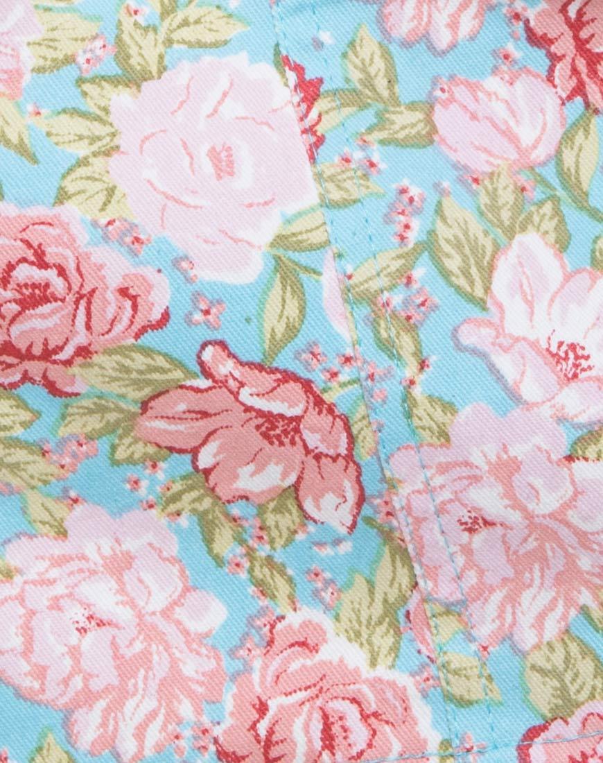 Afbeelding van Mini Broomy Rok in Bloem Bloemig Blauw Basis