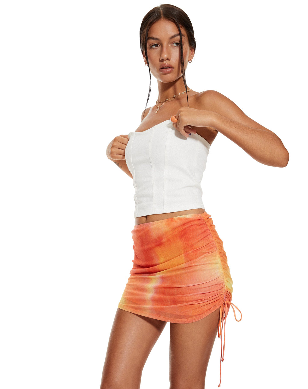 MOTEL X BARBARA Menari Bodycon Rok in Fruit Crush Watercolour