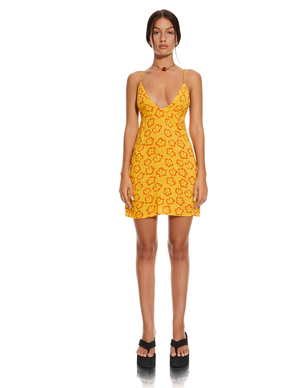 MOTEL X BARBARA Senor Mini Jurk in Hibiscus Zebra Oranje