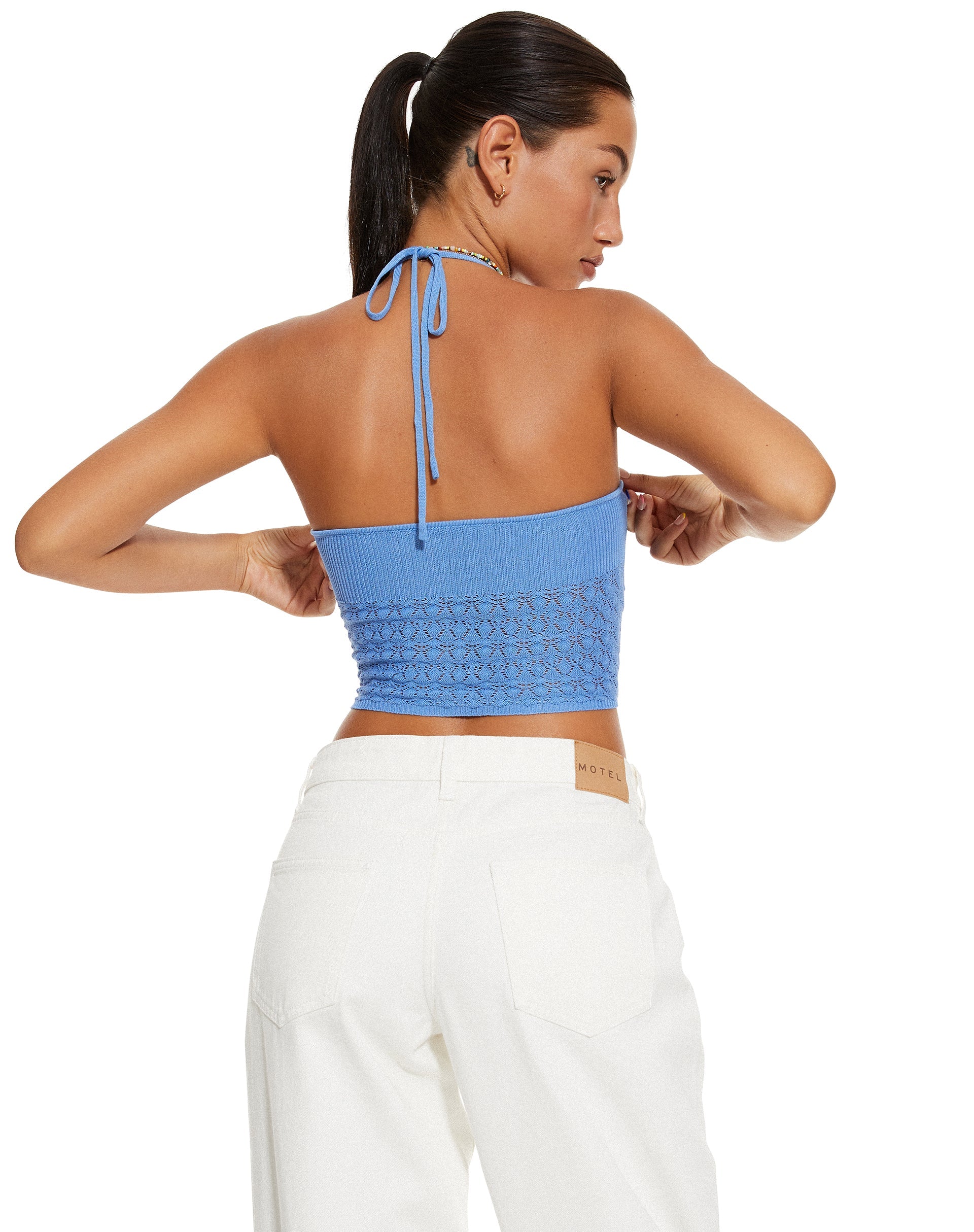 beeld van MOTEL X BARBARA Roe Crop Top in blauw