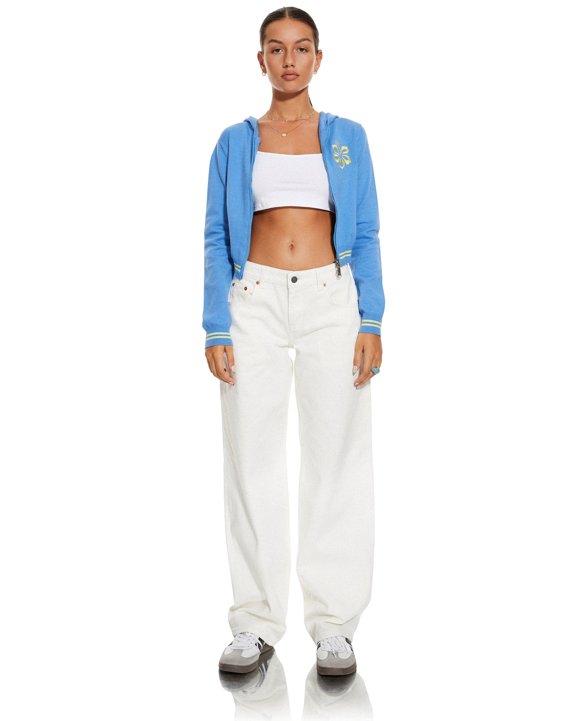 MOTEL X BARBARA Nakita Hoodie in Blauw Hibiscus