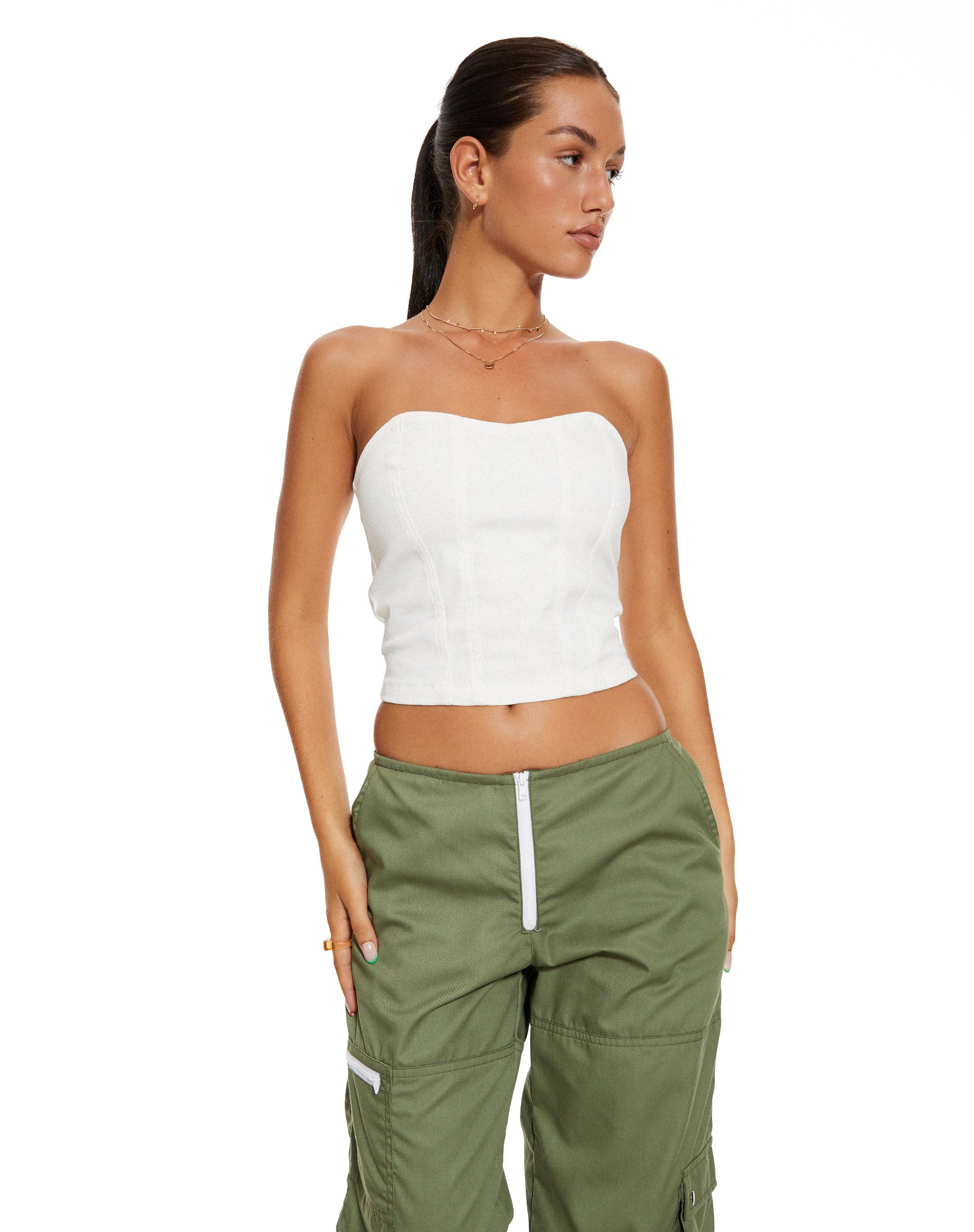 beeld van MOTEL X BARBARBA Steia Corset Top in Wit