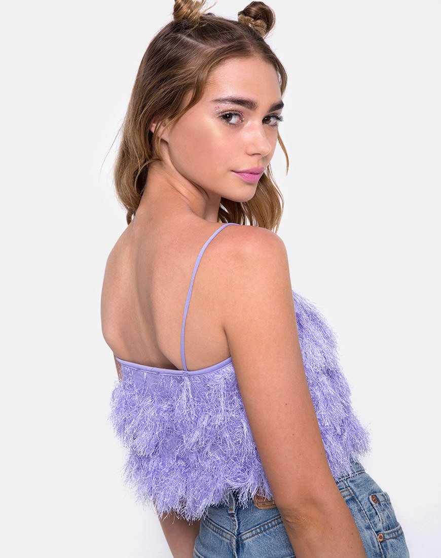 Afbeelding van Cadence Crop Top in imitatiebont Lila