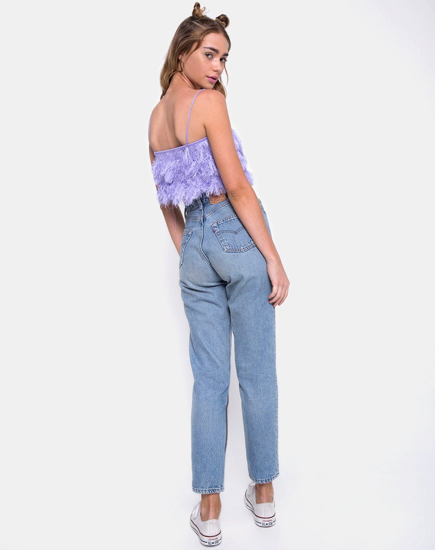 Afbeelding van Cadence Crop Top in imitatiebont Lila