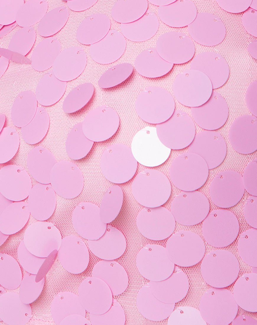 Afbeelding van Caelan Gewaad in Candy Pink Disc Sequin