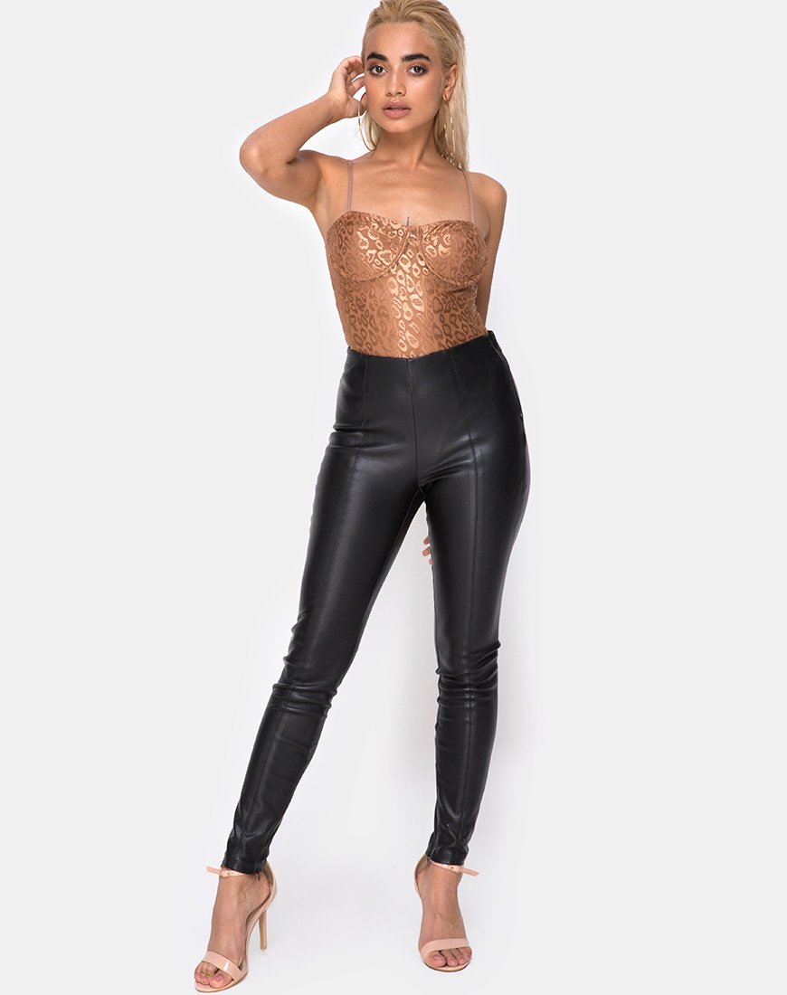 Afbeelding van Calani Bodice in Leopard Sheen Net Caramel