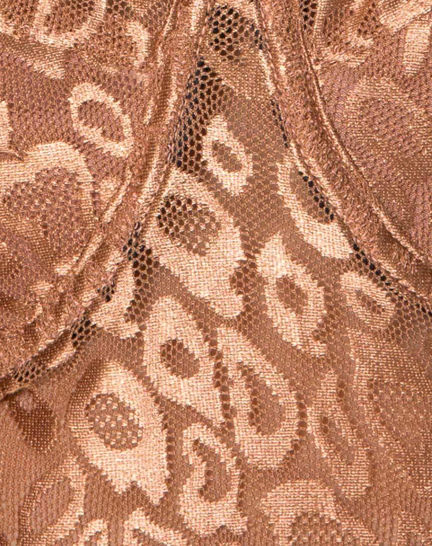 Afbeelding van Calani Bodice in Leopard Sheen Net Caramel