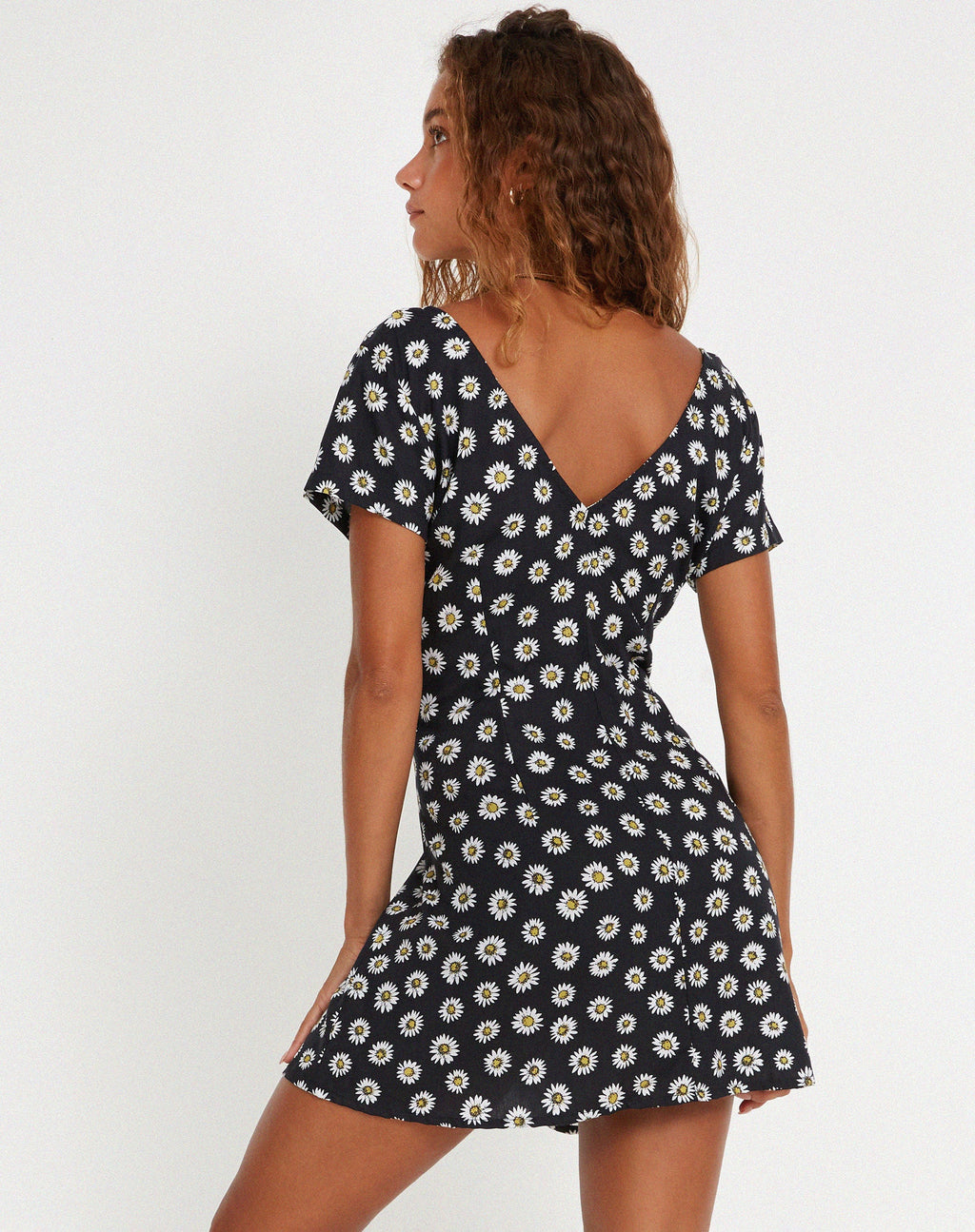 Calliope Mini Jurk in Grunge Daisy Zwart