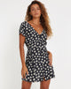 BEELD VAN Calliope Mini Dress in Grunge Daisy Zwart