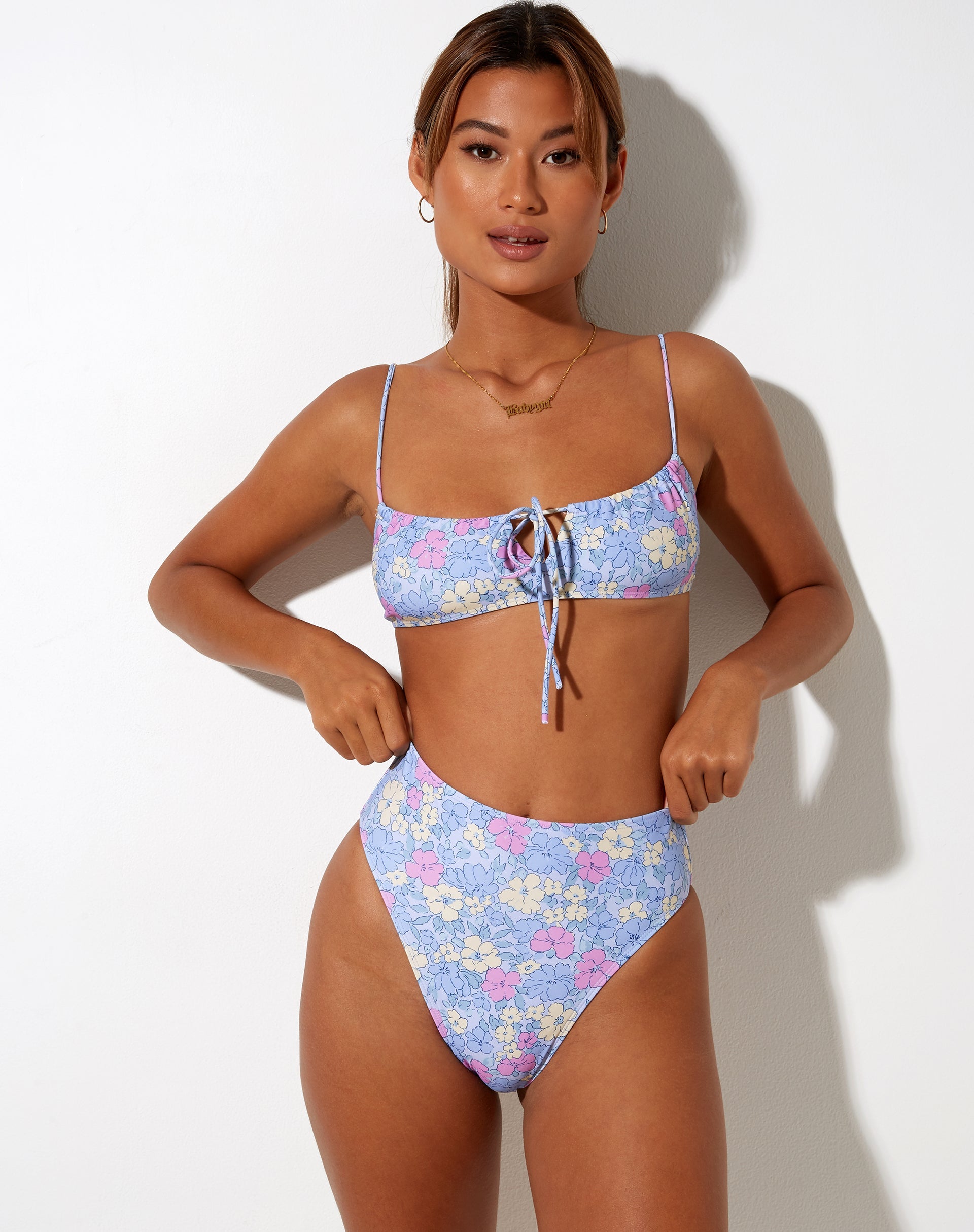 Afbeelding van CARMESON BIKINI BOTTOM WASHED OUT PASTEL FLORAL