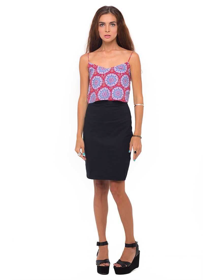 Motel Slip Cami Crop in Mandala Rood