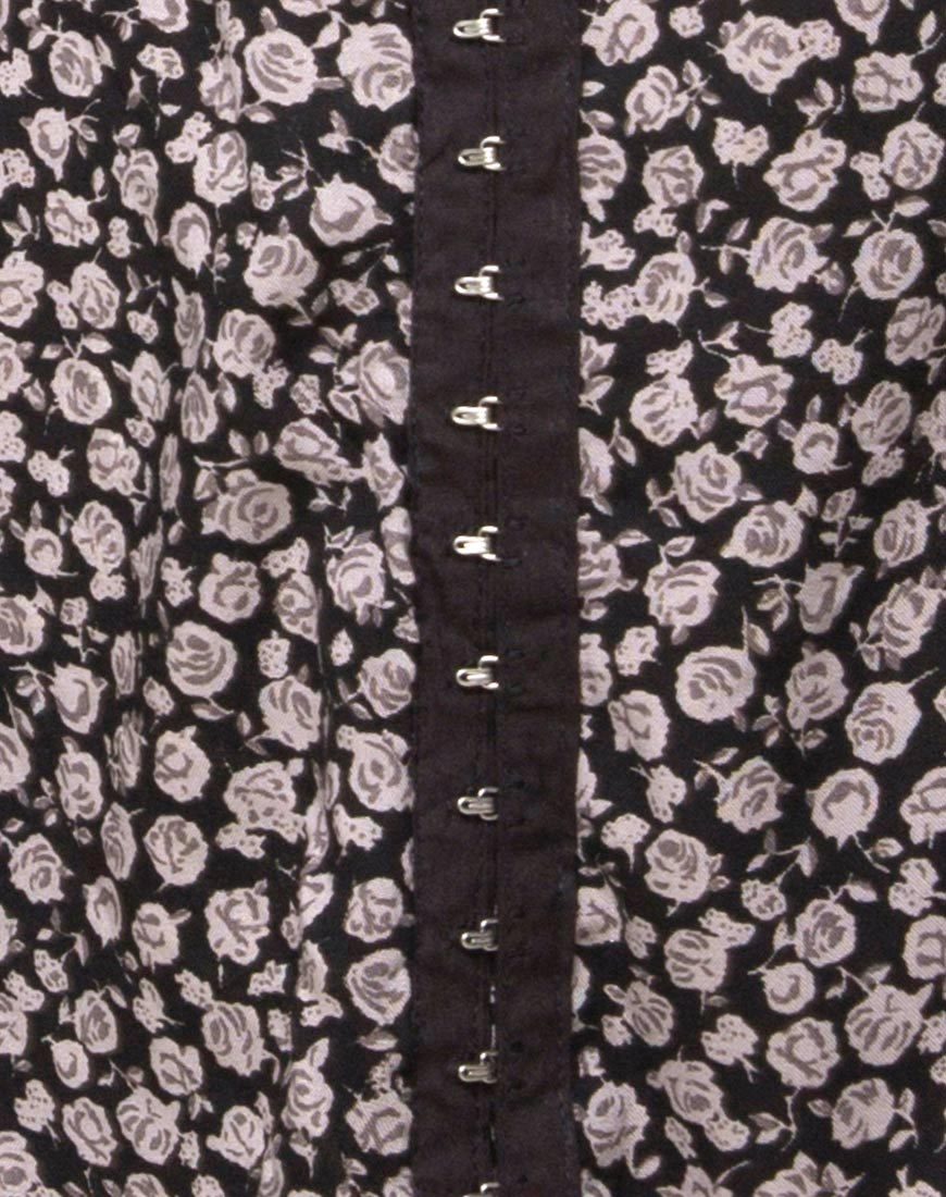 Afbeelding van Camisa Swing Dress in Ditsy Rose Zwart