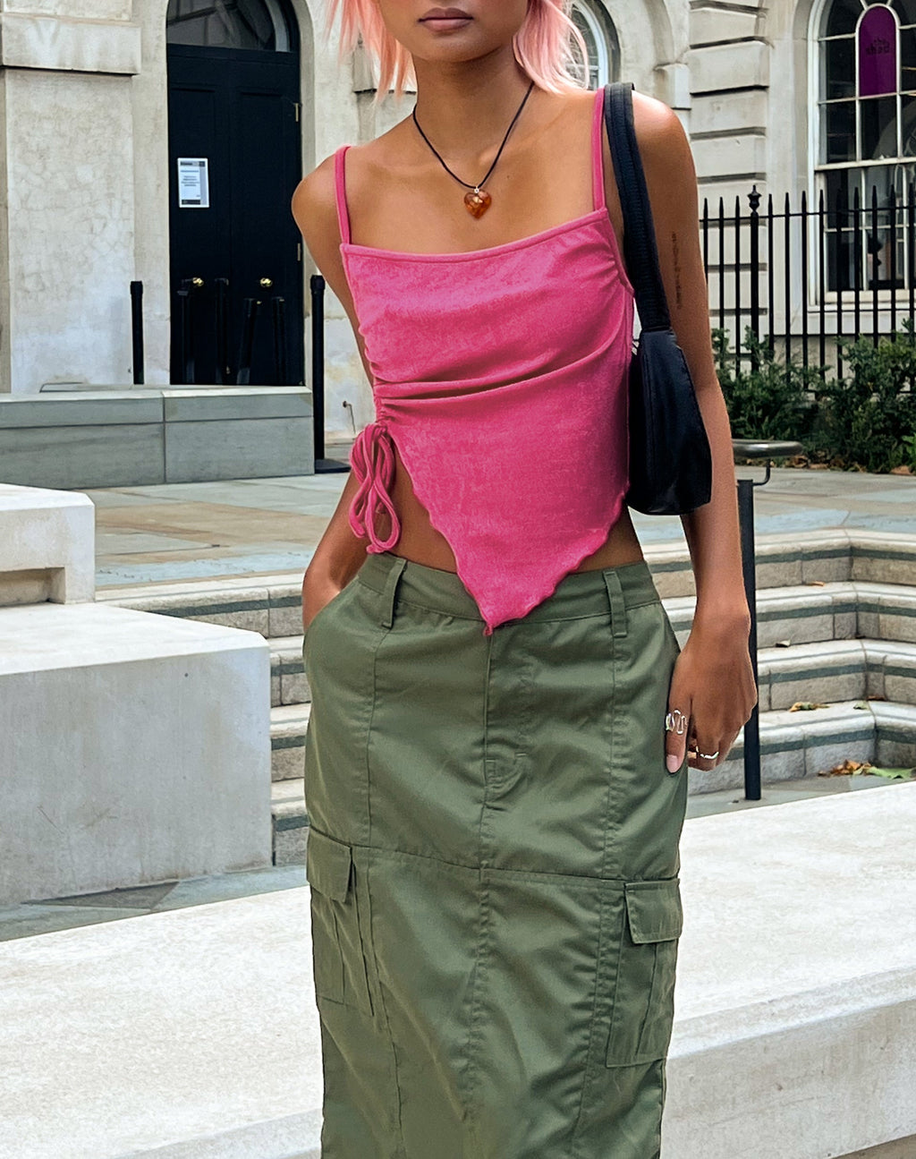 Camity Gewatteerde Top in Magenta