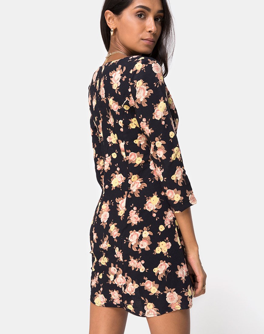 Afbeelding van Camosa Swing Dress in Antique Rose Zwart