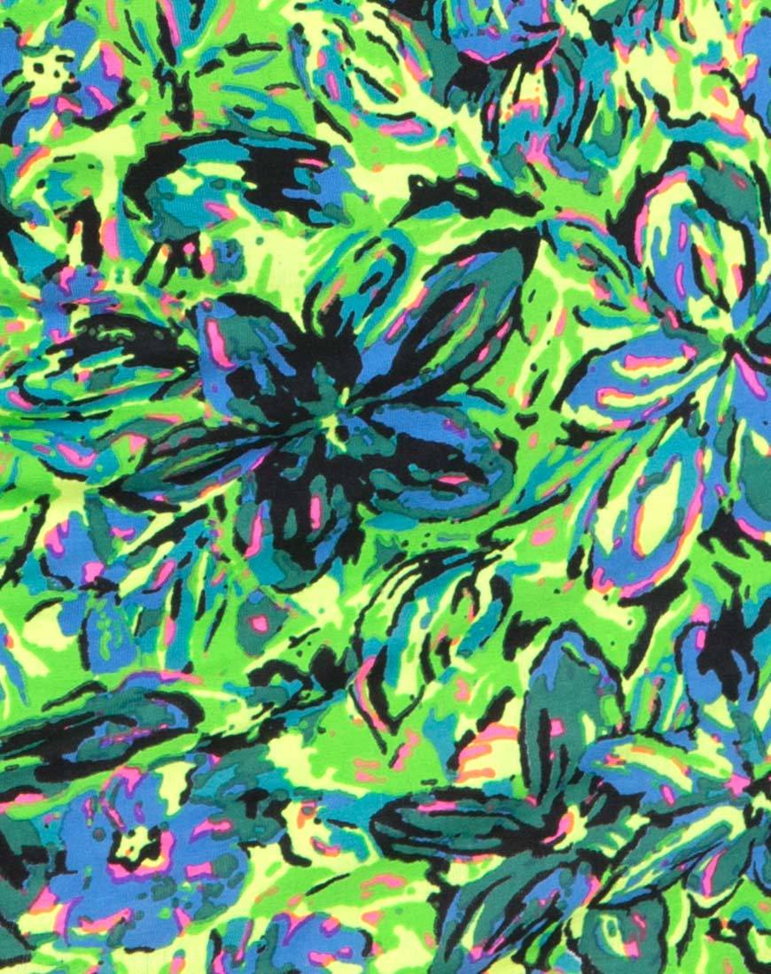Afbeelding van Canna Bodycon Jurk in Fluro Flower Citrus