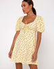 Afbeelding van Carie Jurk in Wilde Bloem Lemon Drop