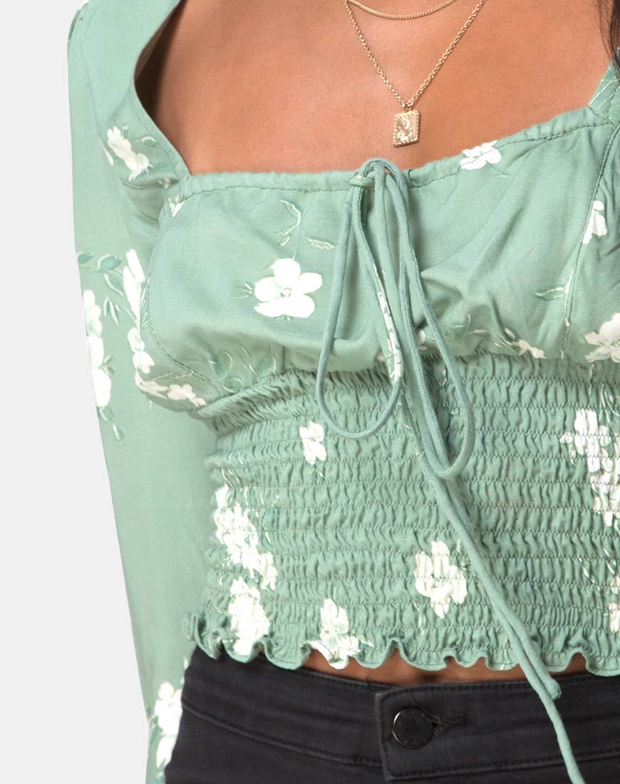 Afbeelding van Carmen Top in Mono Flower Green