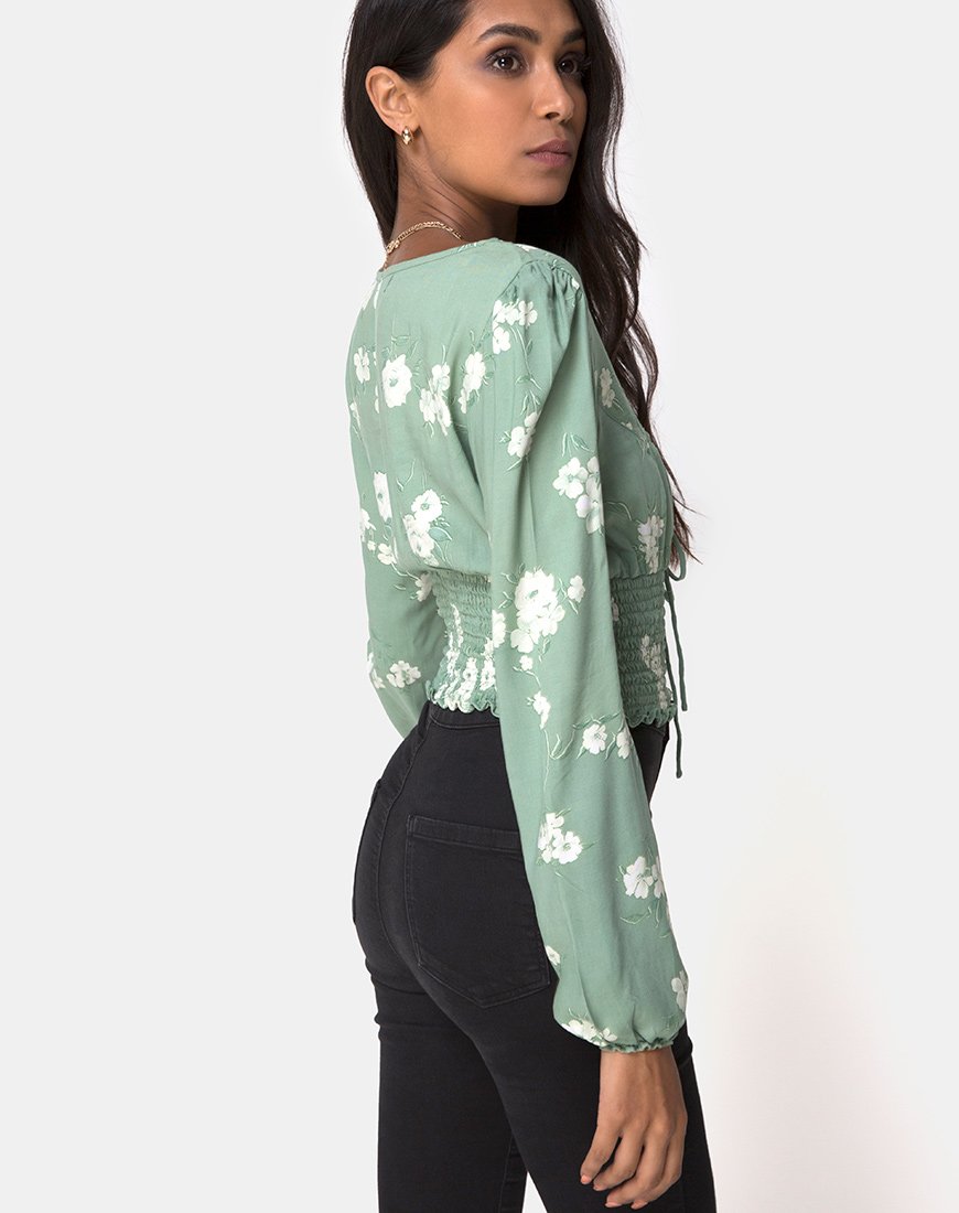 Afbeelding van Carmen Top in Mono Flower Green