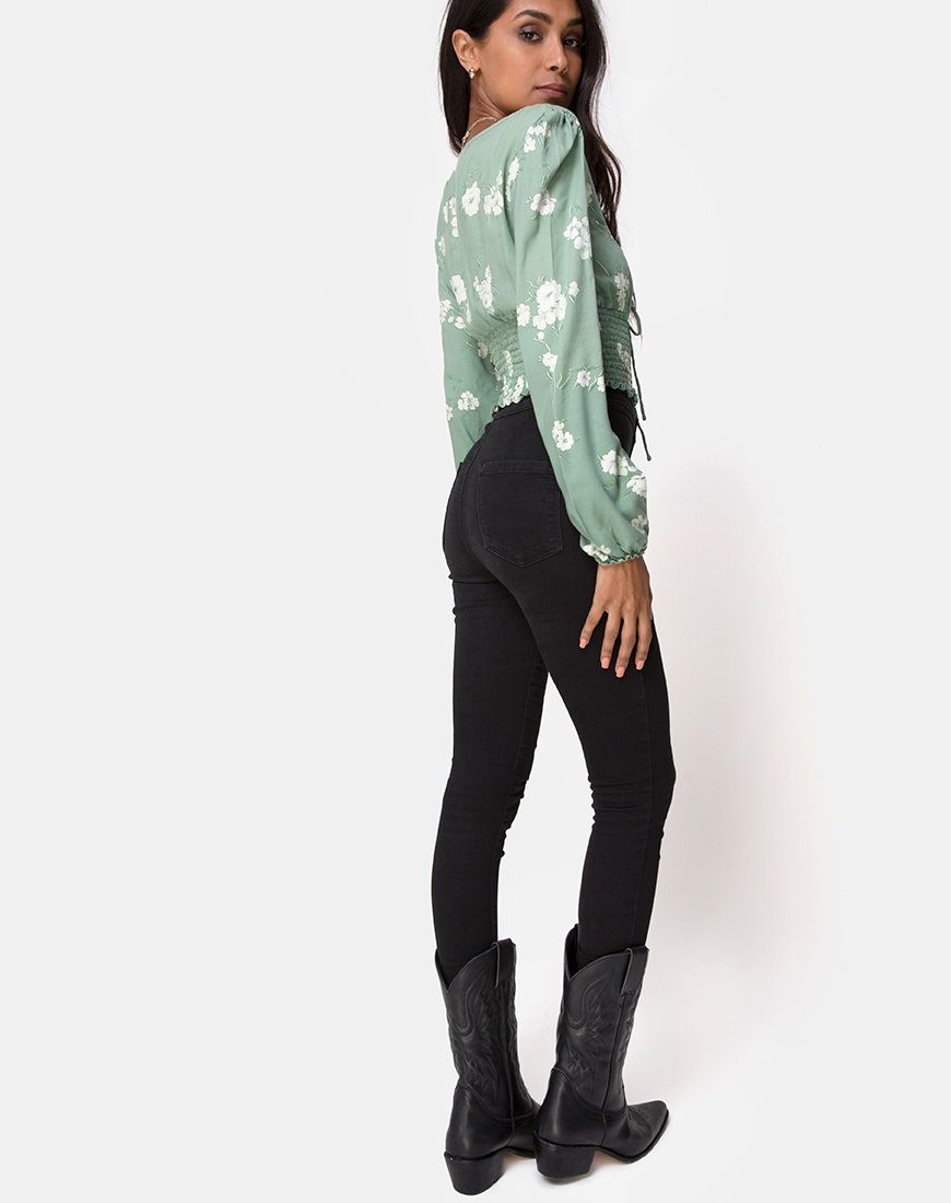Afbeelding van Carmen Top in Mono Flower Green