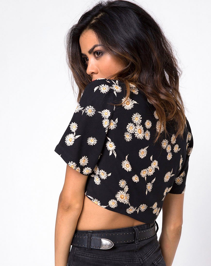 Afbeelding van Cavazza Crop Top in Grunge Daisy Floral