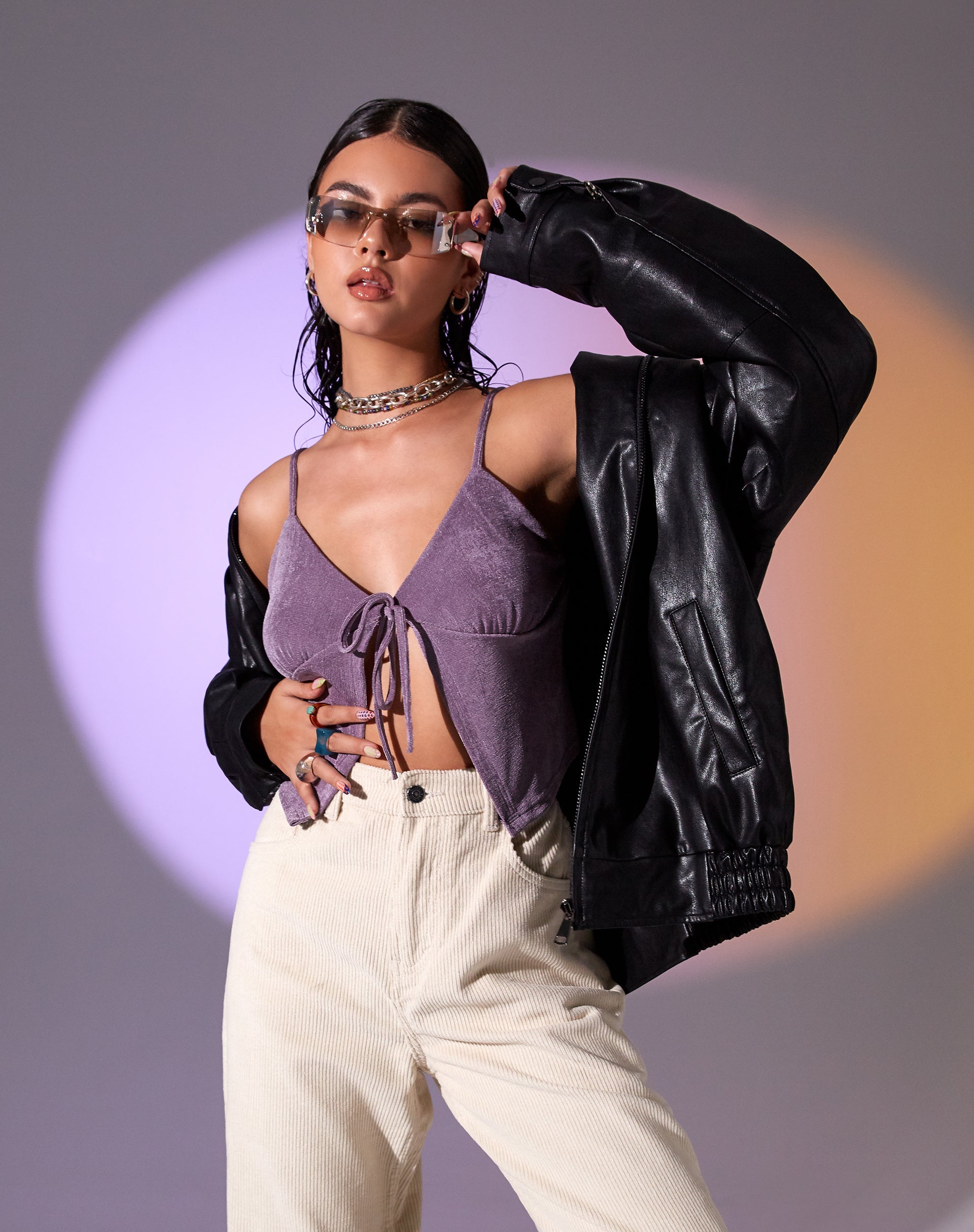 Afbeelding van MOTEL X OLIVIA NEILL Rumak Cami Top in Crepe Lavendel