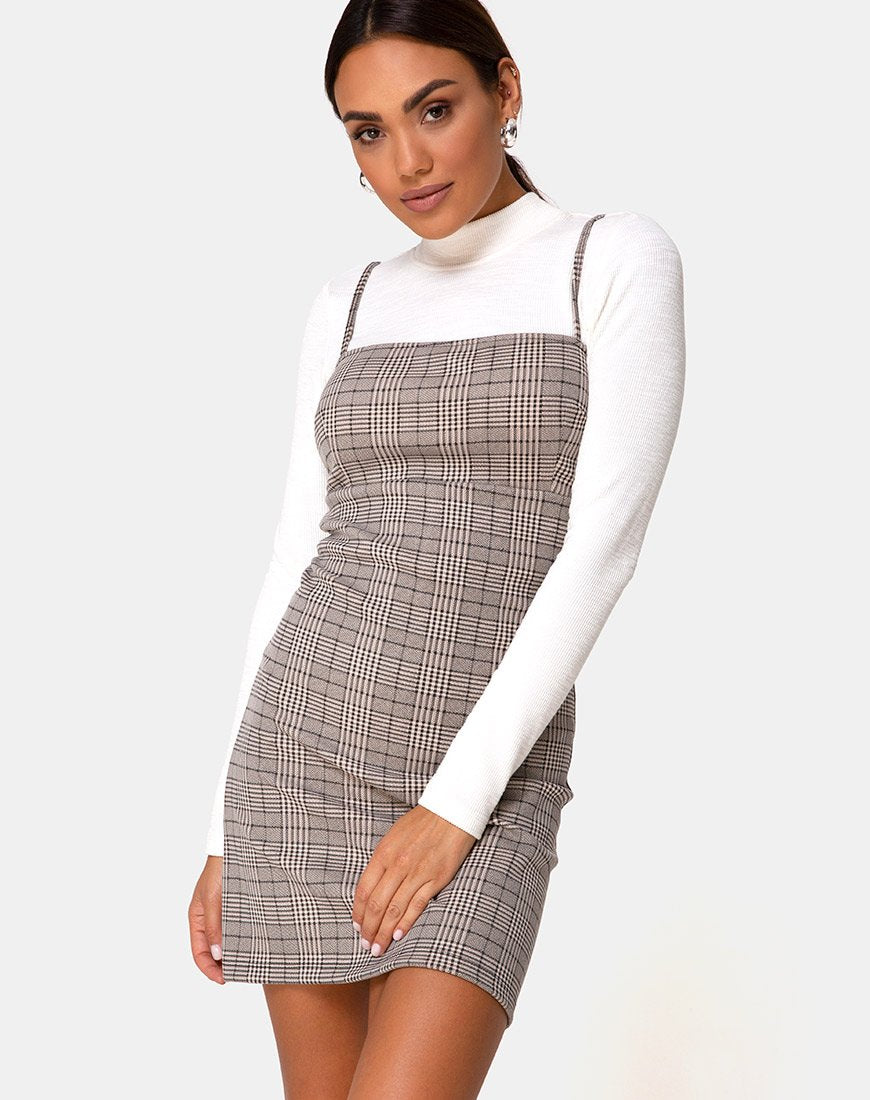 Cecile jurk in geruit grijs