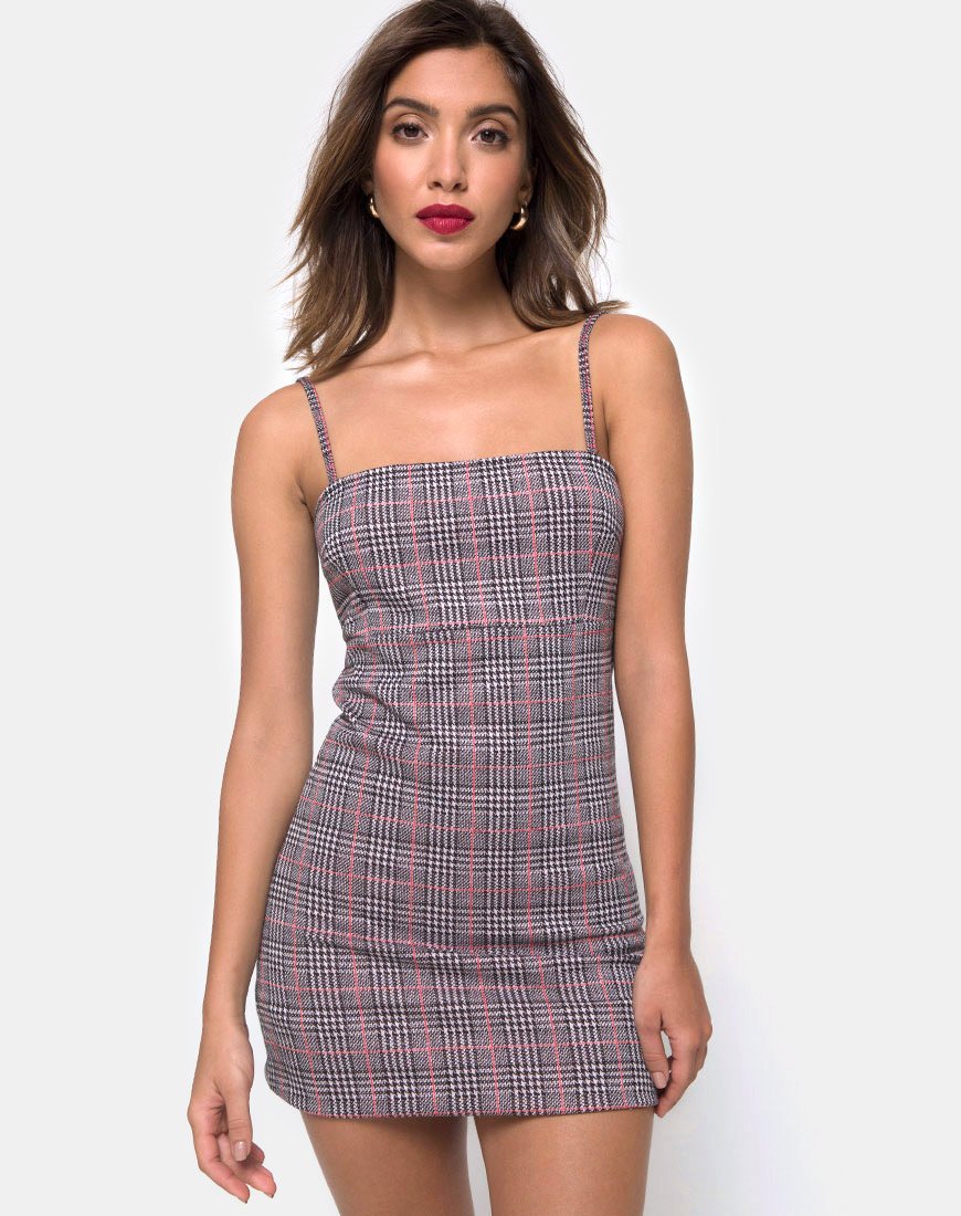 Cecile jurk in Charles Check Blush