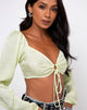 Afbeelding van Celinda Longsleeve Top in Satin Zebra Pistachio