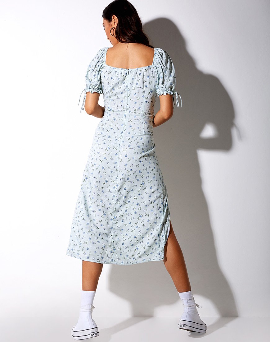 Afbeelding van Cello Midi Dress in Pretty Petal Green