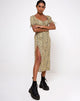 Afbeelding van Cello Midi Dress in Mini Bloom Geel