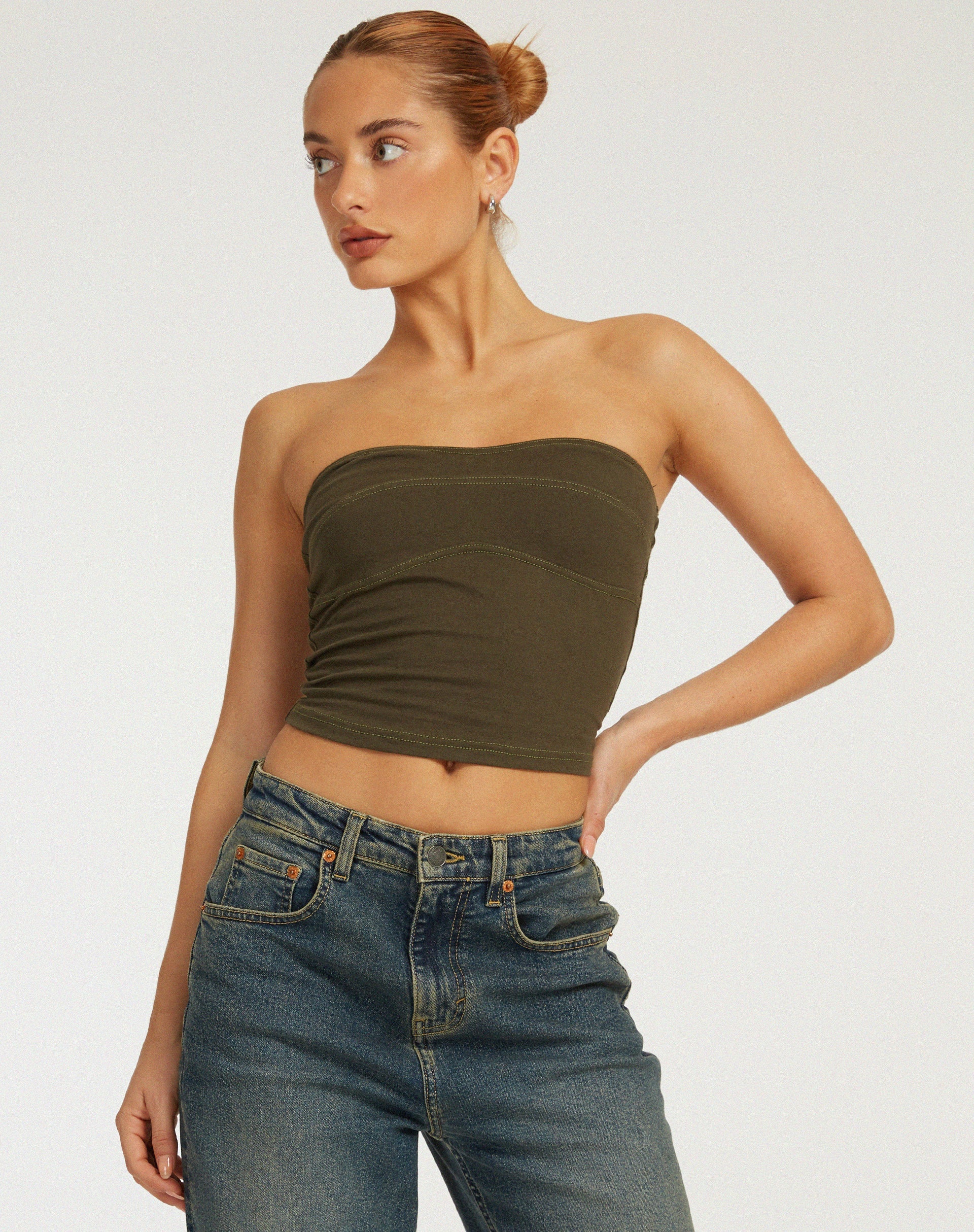 Afbeelding van Chae Bandeau Top in Olijf