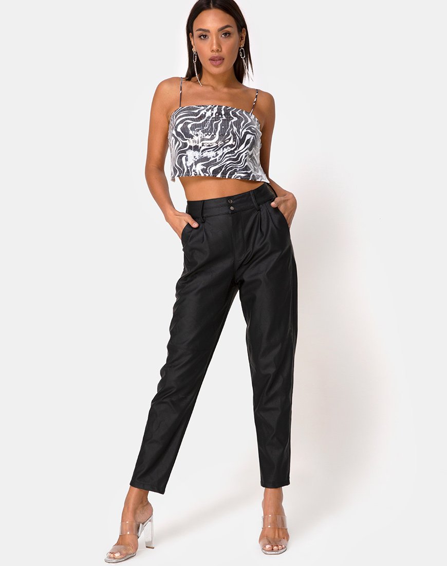Afbeelding van Champo Crop Top in Trippy Zebra Helder Pailletten