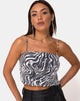 Afbeelding van Champo Crop Top in Trippy Zebra Helder Pailletten