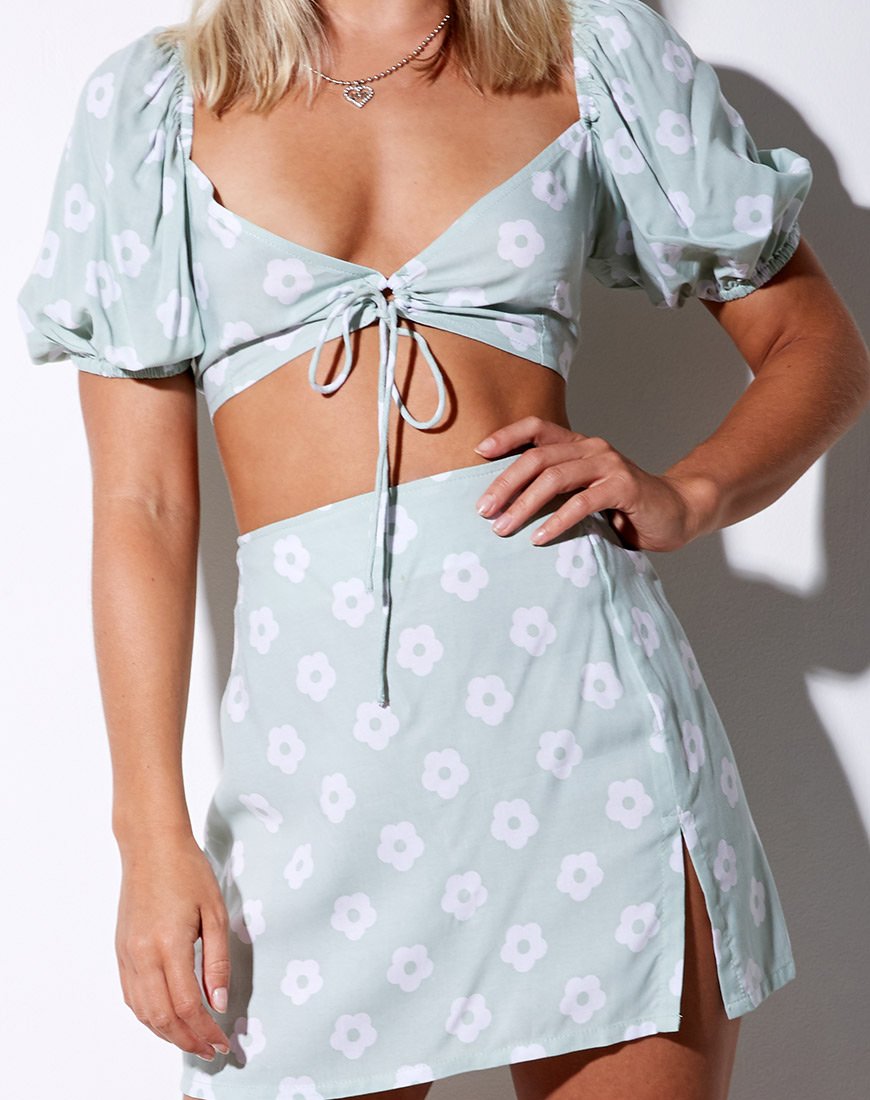 Sheny minirok in Sage Daisy