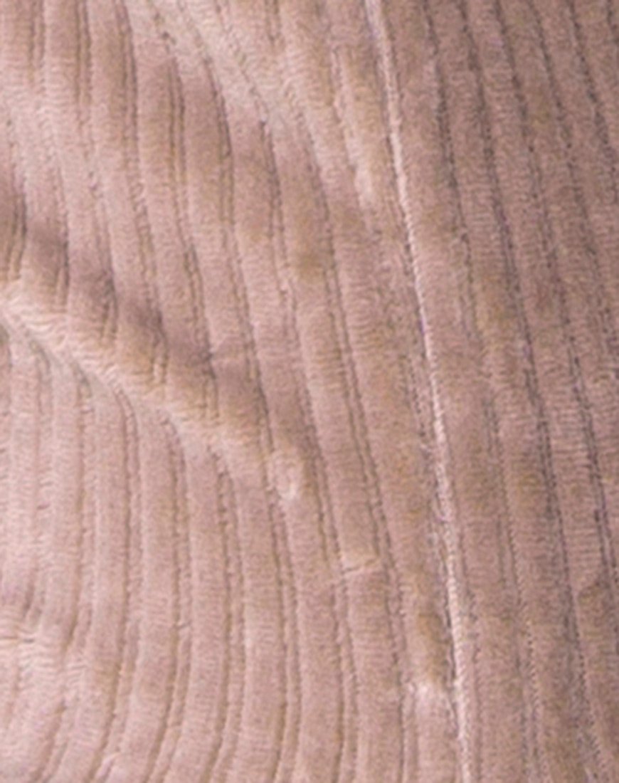 Afbeelding van Midi Cheri Split Rok in Rib Taupe