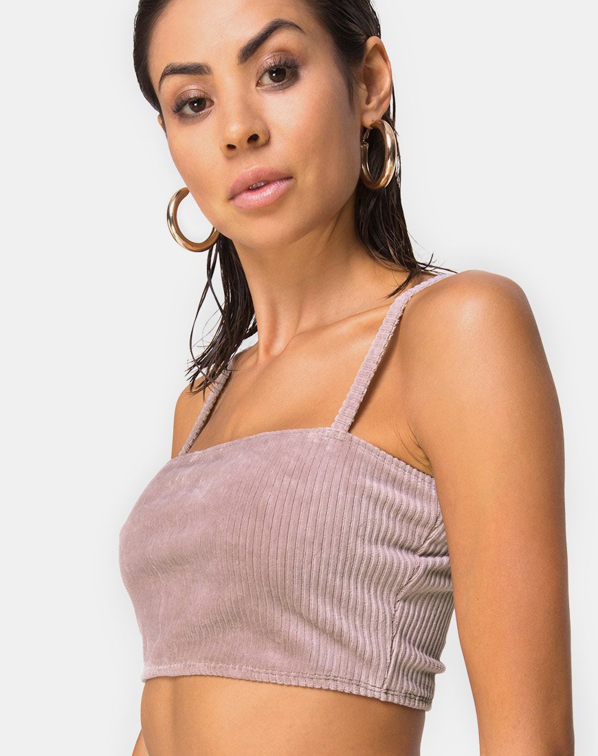 Afbeelding van Kylie Crop Top in Rib Taupe