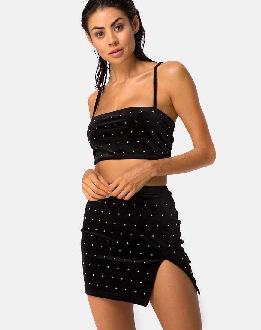 Afbeelding van Cheri Splitrok in Diamante Zwart