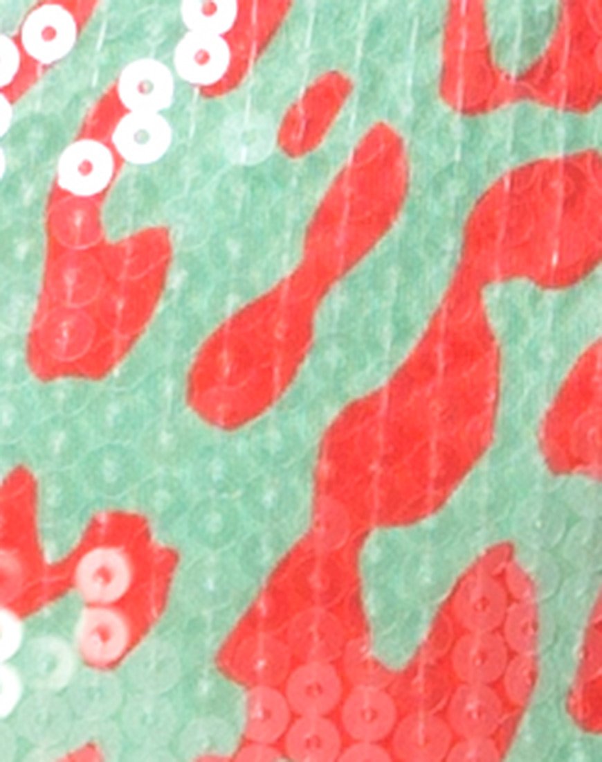 Afbeelding van Cherish Rok in Fluo Luipaard met Heldere Pailletten