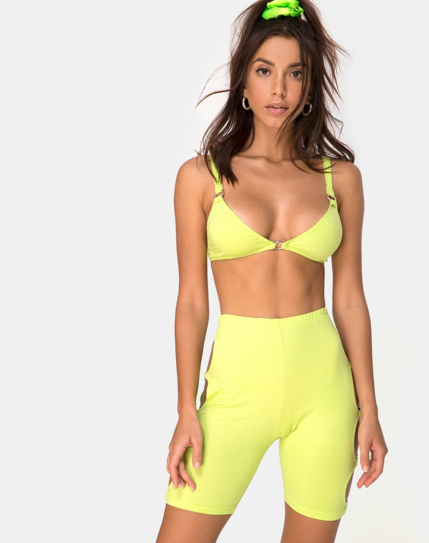 Chiel fietsbroek in Lime