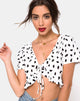 Afbeelding van Chisa Top in Diana Dot Wit