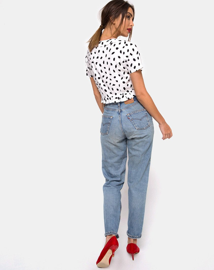 Afbeelding van Chisa Top in Diana Dot Wit