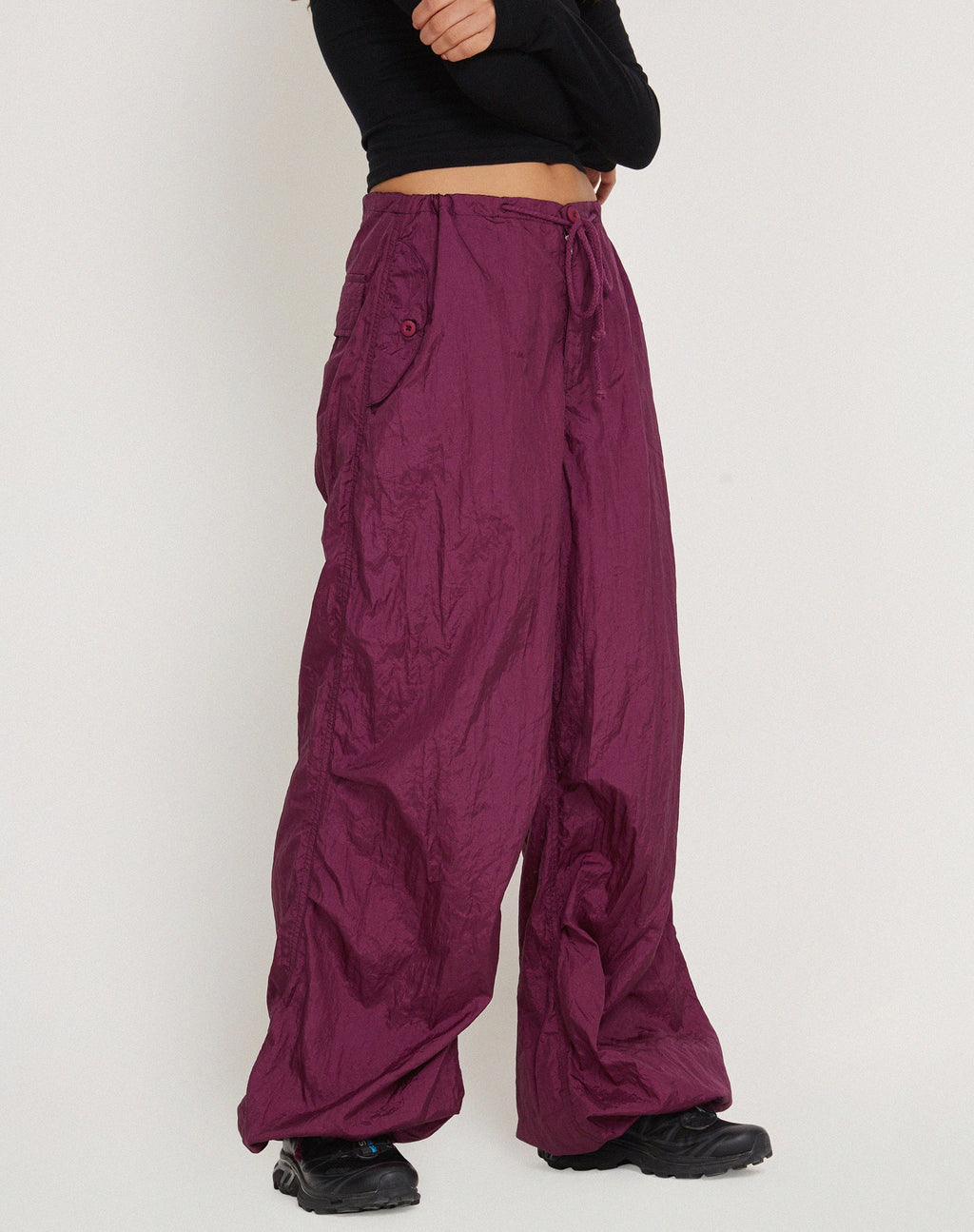 Chute broek in diep paars