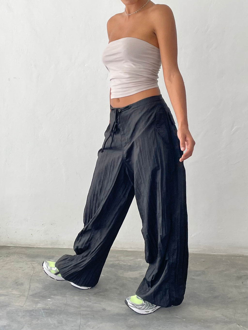 Chute broek in parachute zwart