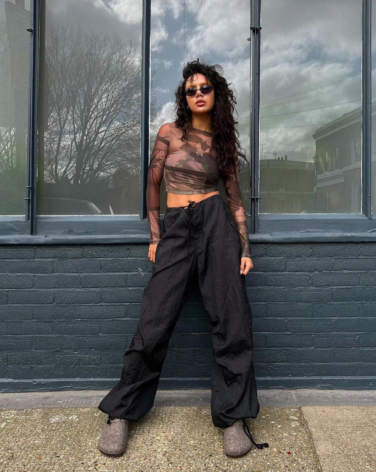 Chute broek in parachute zwart