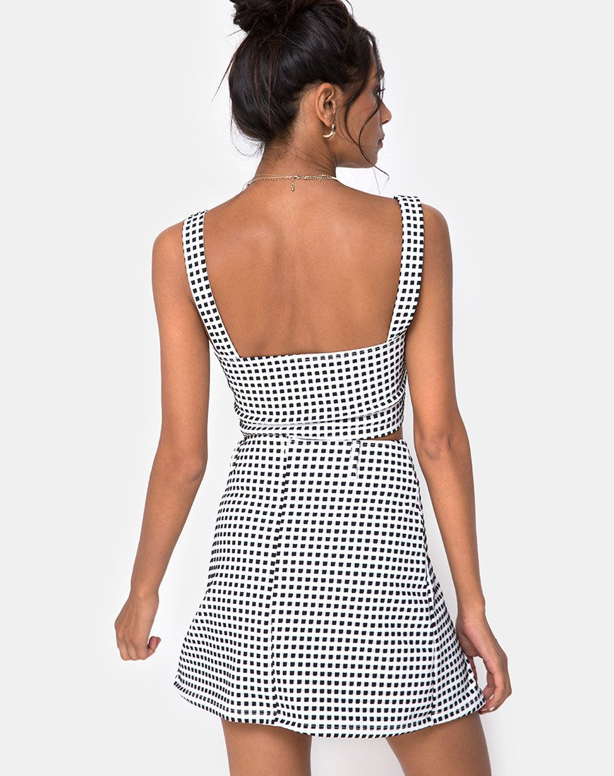 Afbeelding van Ciara Top in Gingham Ivoor Zwart