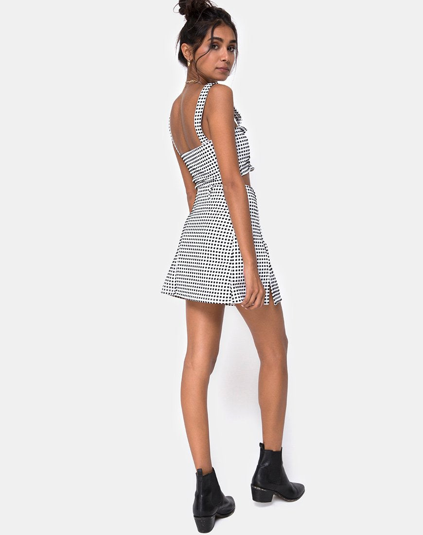 Afbeelding van Ciara Top in Gingham Ivoor Zwart