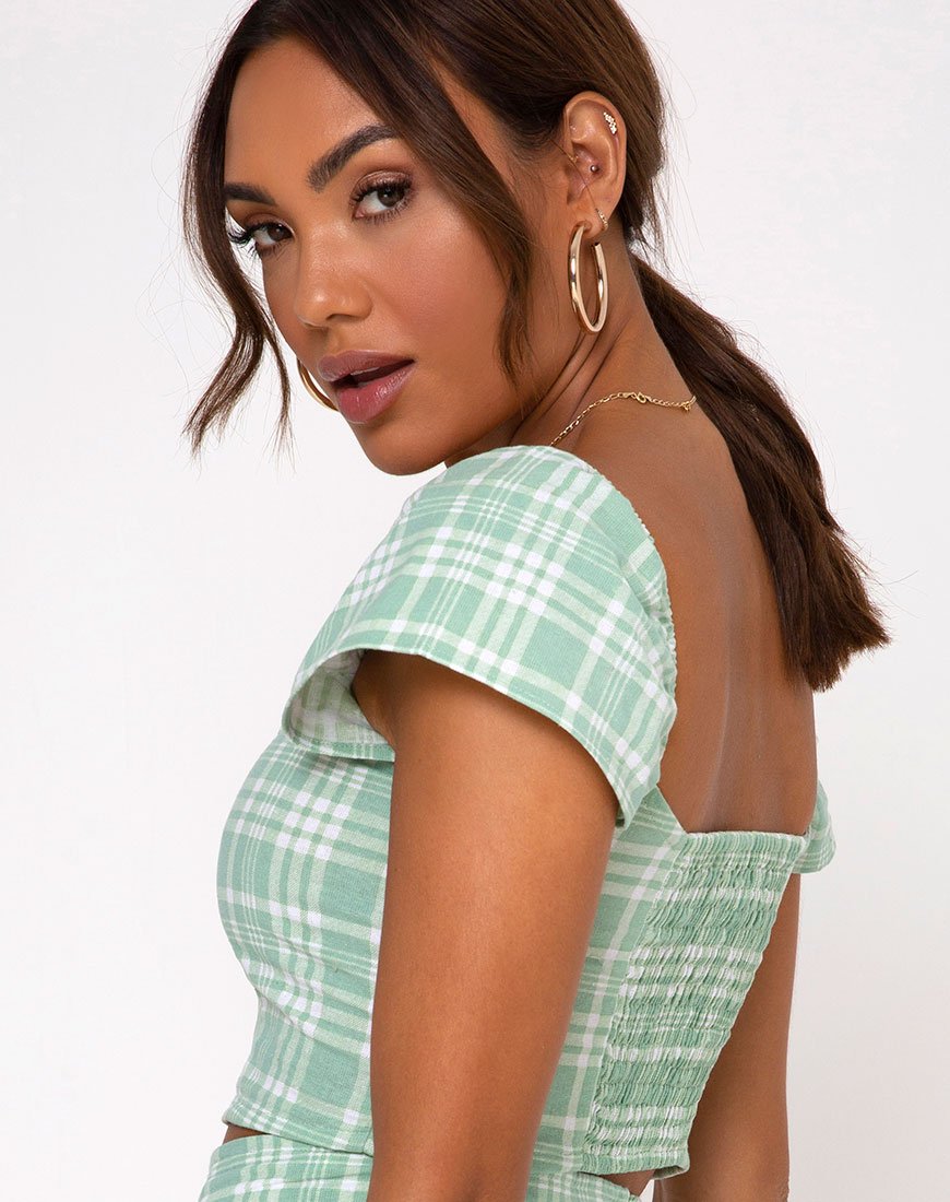 Afbeelding van Cindy Crop Top in Tafelzeil Neo Mint