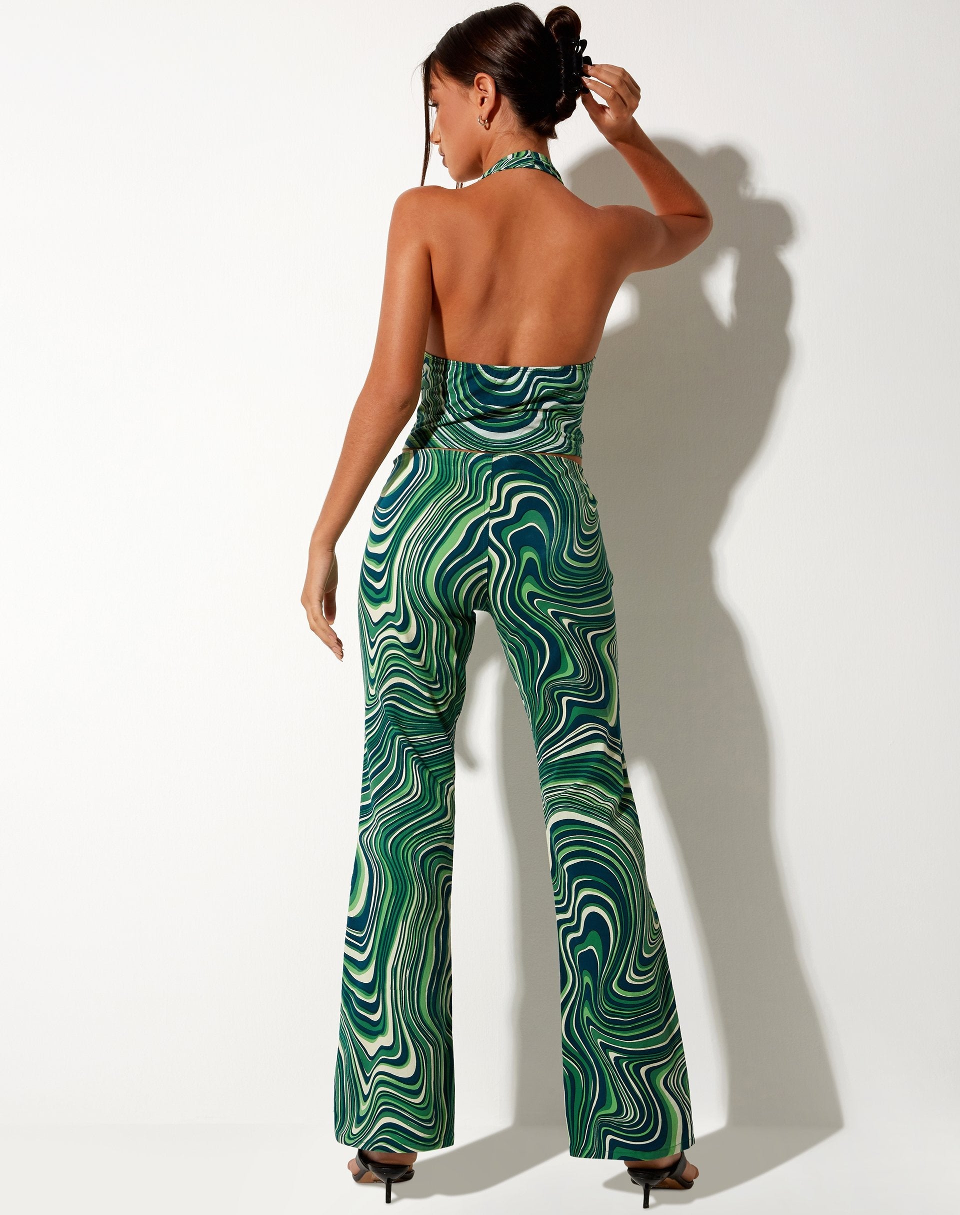 Afbeelding van Dapa Vest Top in 70s Ripple Green