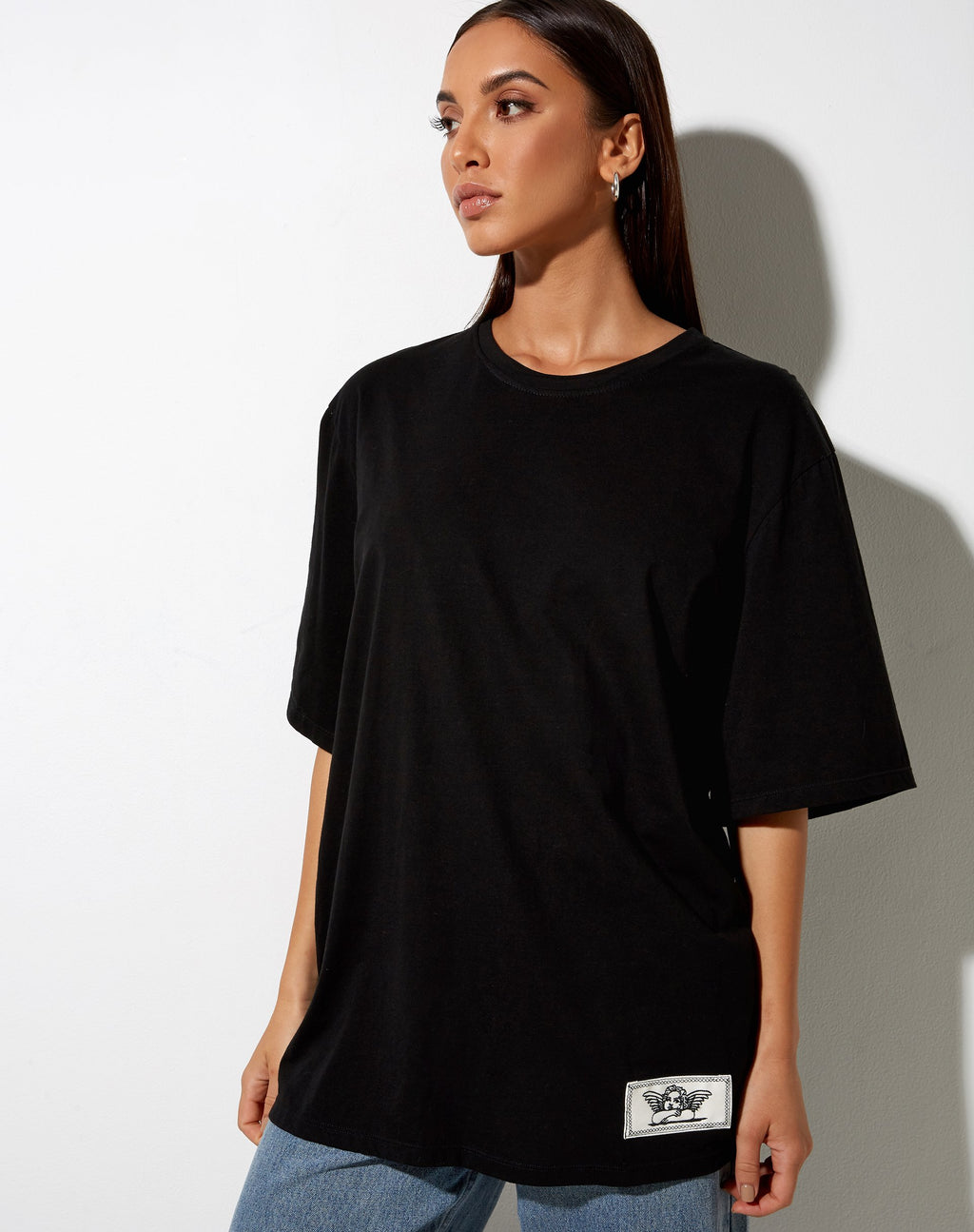 Cocoon T-shirt in zwart Angelo Label Embro